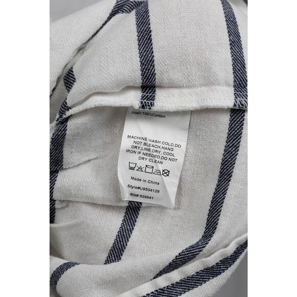 Suzanne Betro Size Small Dress Off-Shoulder Ruffled Striped Blue & White - Picture 5 of 5